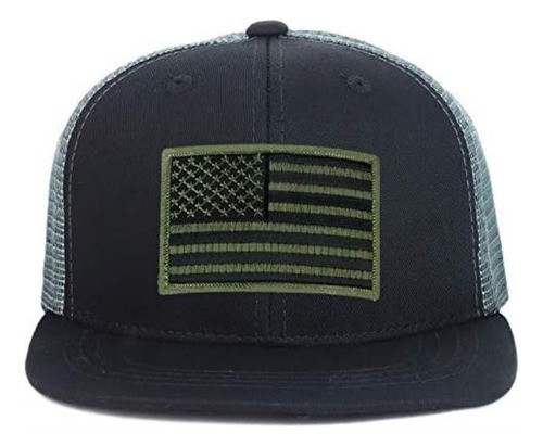 Armycrew Gorra Trucker Snapback Con Parche Bandera Americana 0
