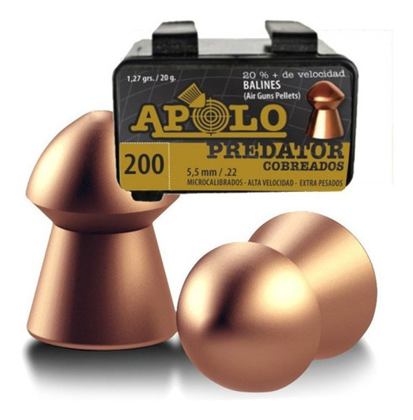 Balines Apolo Predator 5,5mm X 200u. Aire Comprimido Rifle 0