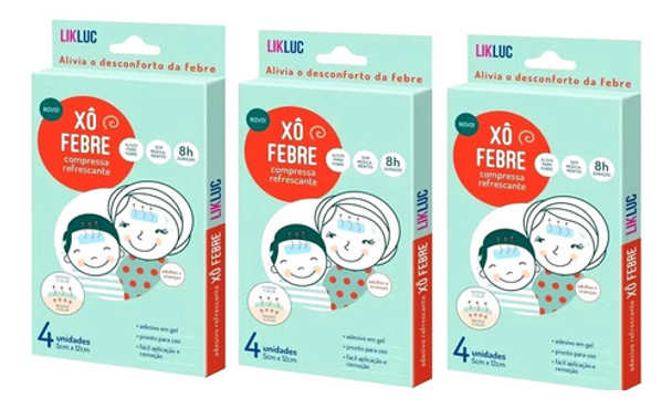 Kit 3 Caixas Xô Febre Adesivos Refrescantes Em Gel Vacina 0