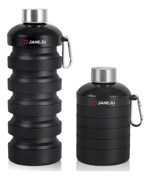 Botella Agua Plegable Camping Paseos Playa Gym 950ml. Negra 0