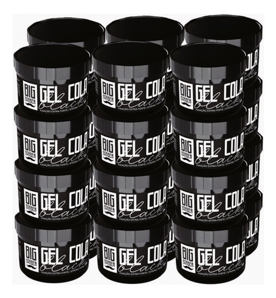 Gel Cola Black Big Barber 300g Preto Pigmentado Caixa 21 Und 0
