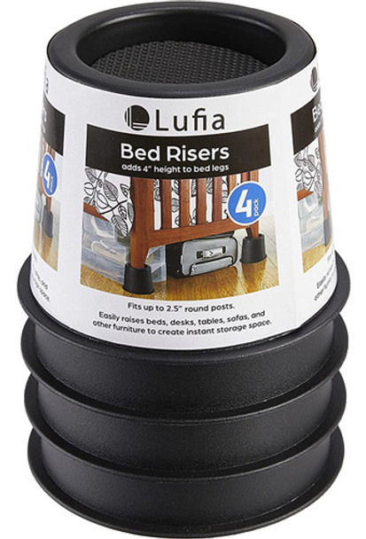 Lufia Bed Risers 4 Pulgadas Heavy Duty, Elevadores De Mueble 0