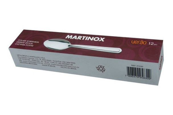 Cubiertos Cucharas De Postre X12 En Caja Acero Inox 0
