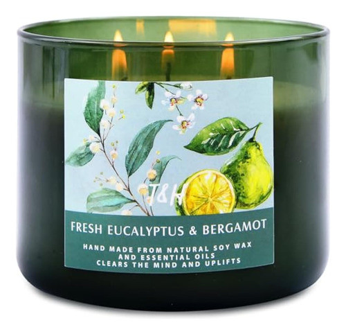 Vela De Eucalipto Y Bergamota  Velas De 0