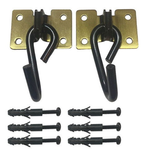 Gancho De Rede Rustico Latonado Reforçado 250 Kg + Brinde 0