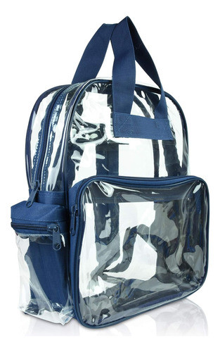 Dalix Small Clear Backpack Bag En Azul Marino 0