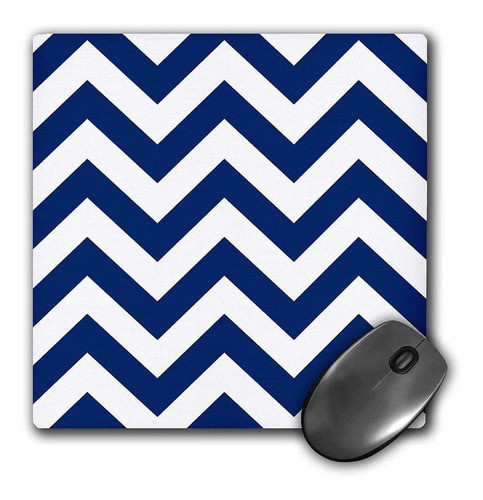 3drose Azul Marino Y Blanco Chevron  mouse Pad 0