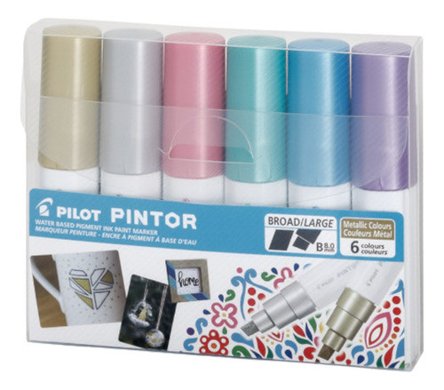 Marcador Pilot Pintor B 8.0 Metalizados X6 Serviciopapelero 0