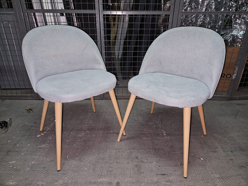 Juego De Sillas Tapizadas Y De Madera 0