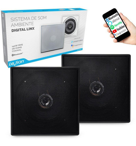 Kit Caixas De Embutir Sistema Som Ambiente Bluetooth Le Son 0