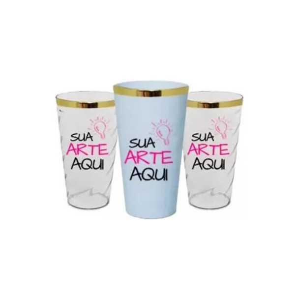 50 Copo Twister Sem Tampa C/borda 500ml Personalizado R1306b 0