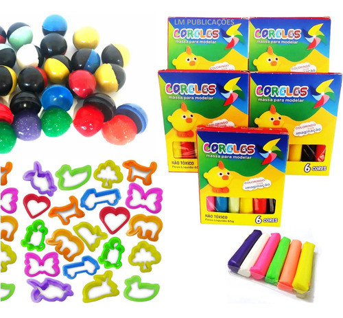 10 (massinha De Modelar + Slime Na Capsula ) 20 Forminhas 0
