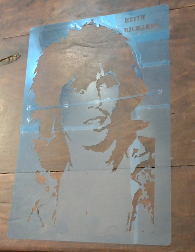 Stencil Plantilla Keith Richards 33 X 53cm Tambien A Pedido 0