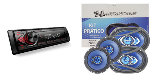 Kit Som Automotivo Pioneer Mvh218-bt E Kit Facil Hurricane 0