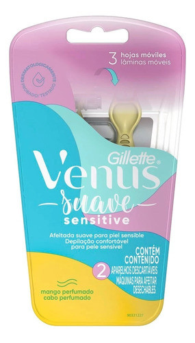Venus Suave Sensitive Maquina Descartable Con Perfume 2 Und 0