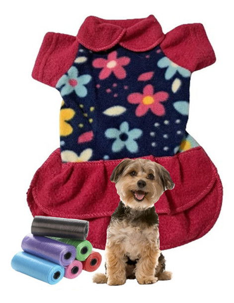 Kit Vestido Abrigo Polar Mascotas Fantasia Talle 5 + Bolsita 0 Kit Vestido Abrigo Polar Mascotas Fantasia Talle 5 + Bolsita 0