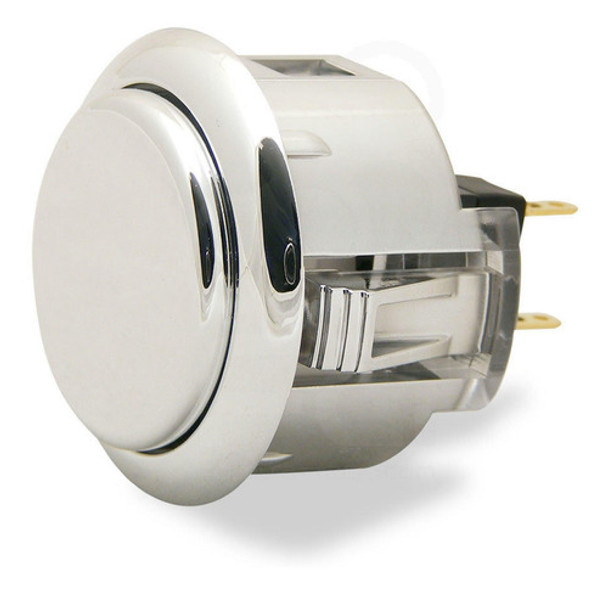 Boton Pulsador Arcade T Sanwa 30mm Metalizado Plateado 0