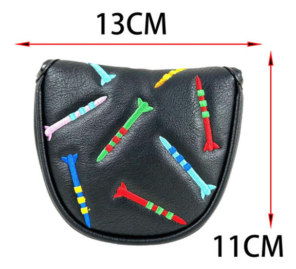 Capa De Cabeça Para Taco De Golfe, Luva Meio Círculo Preto 1 Capa De Cabeça Para Taco De Golfe, Luva Meio Círculo Preto 1