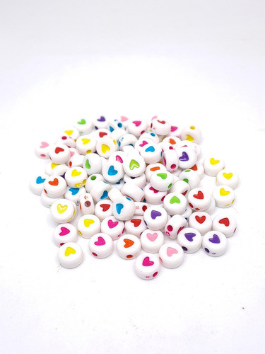 Pack 100 Dijes Corazón Colores Rojo Armado Souvenir Bijou 0