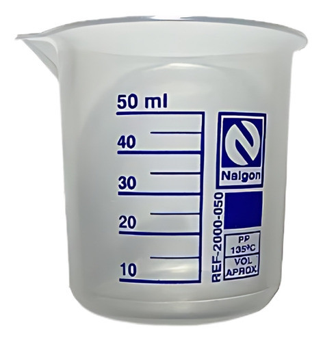 Becker Copo Forma Baixa 50ml Graduado Plástico Béquer Nalgon 0