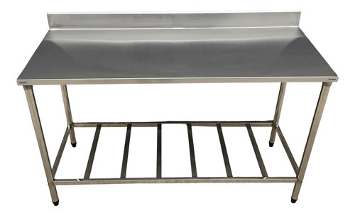 Bancada Mesa 120x50 Inox Com Espelho 1 Base Gradeada 0