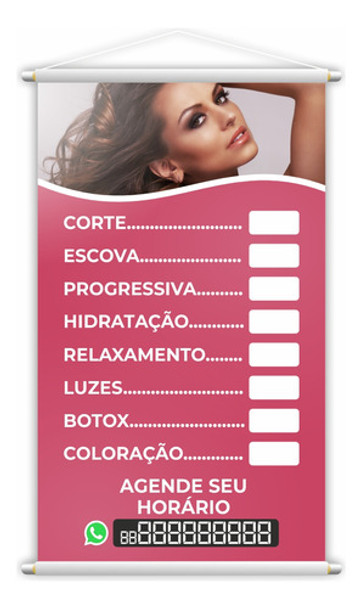 Banner Salão De Beleza Cabeleireiro Corte Escova 60x40cm 0