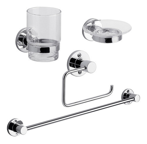 Set Barral Toallero Porta Cepillos Rollo Jabonera Fv Cuota 0