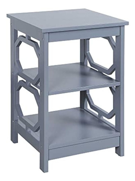 Convenience Concepts Mesa Auxiliar Omega Con Estantes, Gris 0