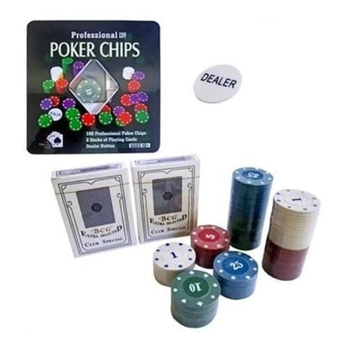 Fichas De Poker 100 Fichas Na Lata 0