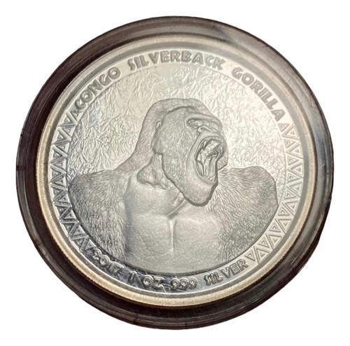 Moneda Onza 5000 Francos Congo 2017 Gorila Plata 0.999 0