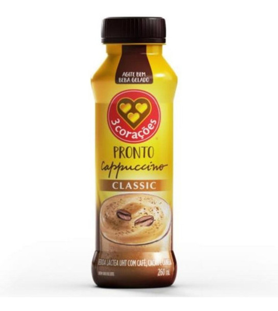 Bebida Lactea 3 Corações Cappuccino Classic 260ml 0