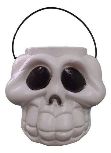 Balde Halloween Caveira Branca Tamanho Pequeno 0