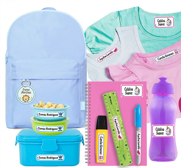 Combo Etiquetas Escolares Personalizadas Ropa Utiles Llavero 0