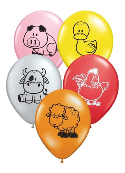 Globos Animales De La Granja X10 Uni 12 Pulgadas Chirimbolos 0 Globos Animales De La Granja X10 Uni 12 Pulgadas Chirimbolos 0