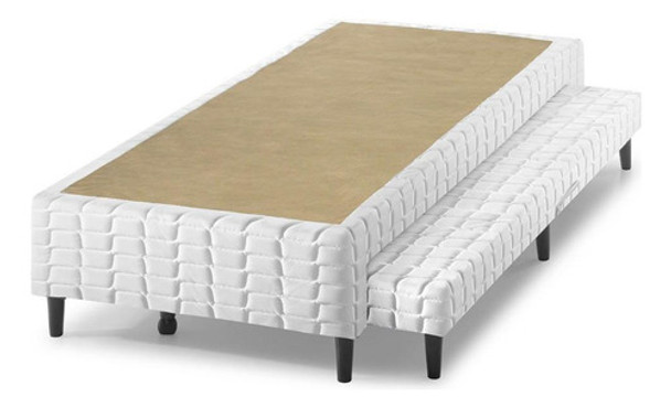 Cama Box C/auxiliar Solteiro Bordado Branco (88x25)anjos 0
