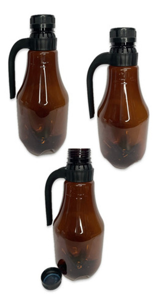 Botellón Plástico Growler 2l Ambar Jabón Liquido Bebidas X3u 0