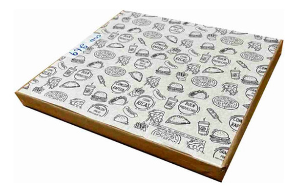 Papel Antigrasa 26,5 X 30 Cm - 1000 Hojas Estampadas 0