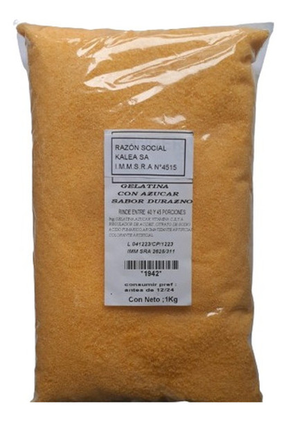 Gelatina Sabor Durazno Con Azúcar 1kg. Lleve 3 Pague 2. 0