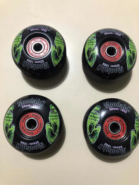 Ruedas Skate Moolahh 52mm 100a + Rulemanes Moolahh Abce7 0