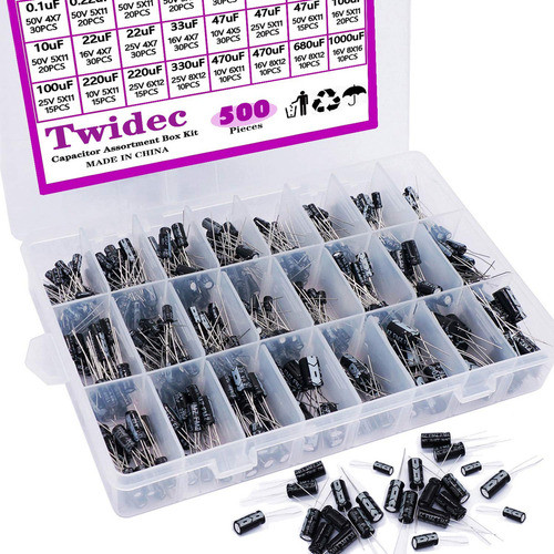 Twidec /500 Piezas De Condensadores Electroliticos De Alumin 0