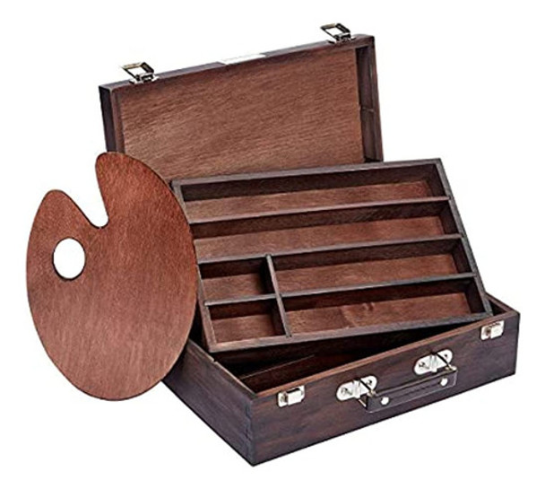 Kingart Caja De Almacenamiento De Artista De Madera De 2 Niv 0