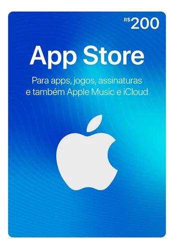 Cartão Gift Card App Store R$ 200 Reais Apple Itunes Brasil 0