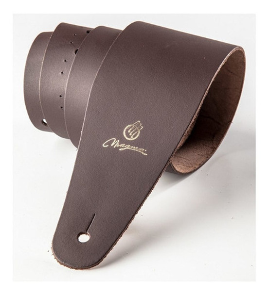 Correa Para Bajo Magma Cinta De Cuero Colgante Lisa Marron 0