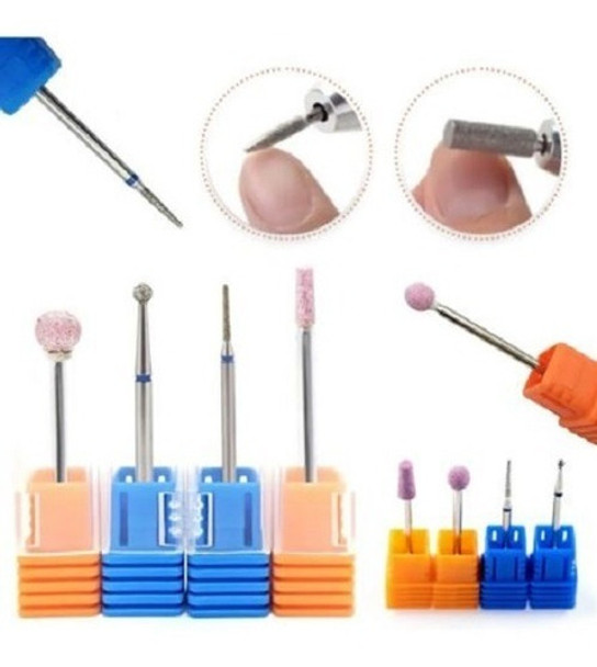 Kit 4 Fresas Manicura Rusa En Seco Torno Universal Uñas !! 0