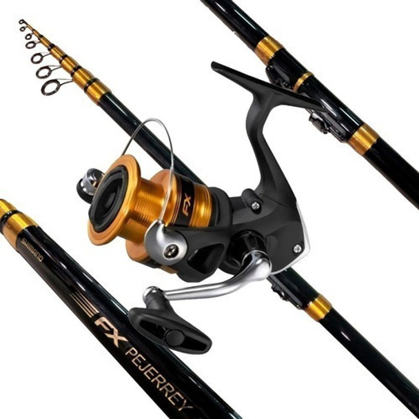 Combo Shimano Fx Reel Y Caña Pejerrey Telescopico 4.10 0