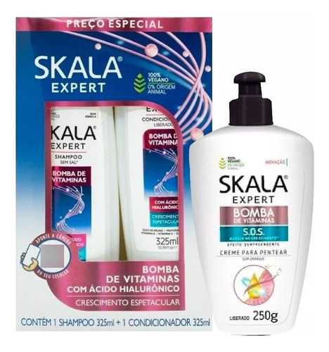 Skala Shampoo + Acondicionador + C. De Peinar Bomba Vitamina 0