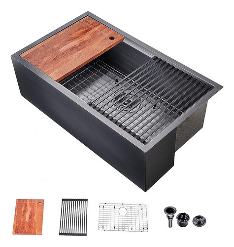 Fregadero De Granja Negro, Fregadero De Granja Frontal De Ac 0