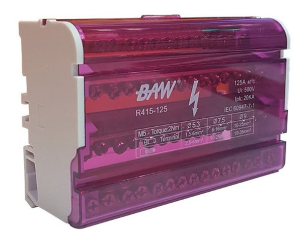 Repartidor Distribuidor Tetrapolar 4x15 125a Baw 15 Contacto 0