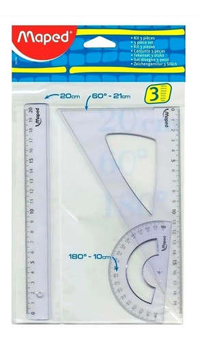 Kit De Geometria 3 Piezas De 20 Cm Maped 0