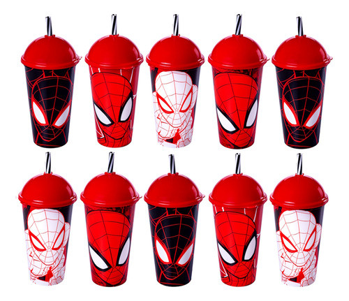 15 Copos Shake Plasútil Infantil Do Homem Aranha Para Festas 0